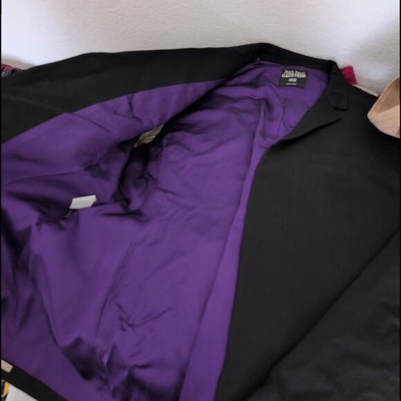 Vintage Jean Paul Gaultier Womens Blazer 10 Black 80s Lined Button Jacket Silk - Picture 6 of 15
